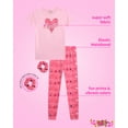 thumbnail image 4 of Sweet & Sassy Girls' Snug Fit Pajama Set - 4 Piece Sleep Shirt and Pajama Pants, Scrunchie (7-16), 4 of 7