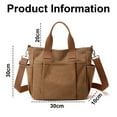 thumbnail image 2 of Women's Canvas Tote Bag, Vintage Work Handbag with Multi Pockes Fashion Shoulder Purse Causal Canvas Crossbody Bags - Coffee, 2 of 6