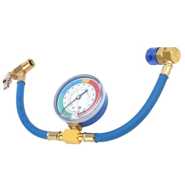 A/C Pressure Gauge, Fluoridize Single Valve 0-250psi Refrigerant Pressure Meter Plastic And Metal For Automobile