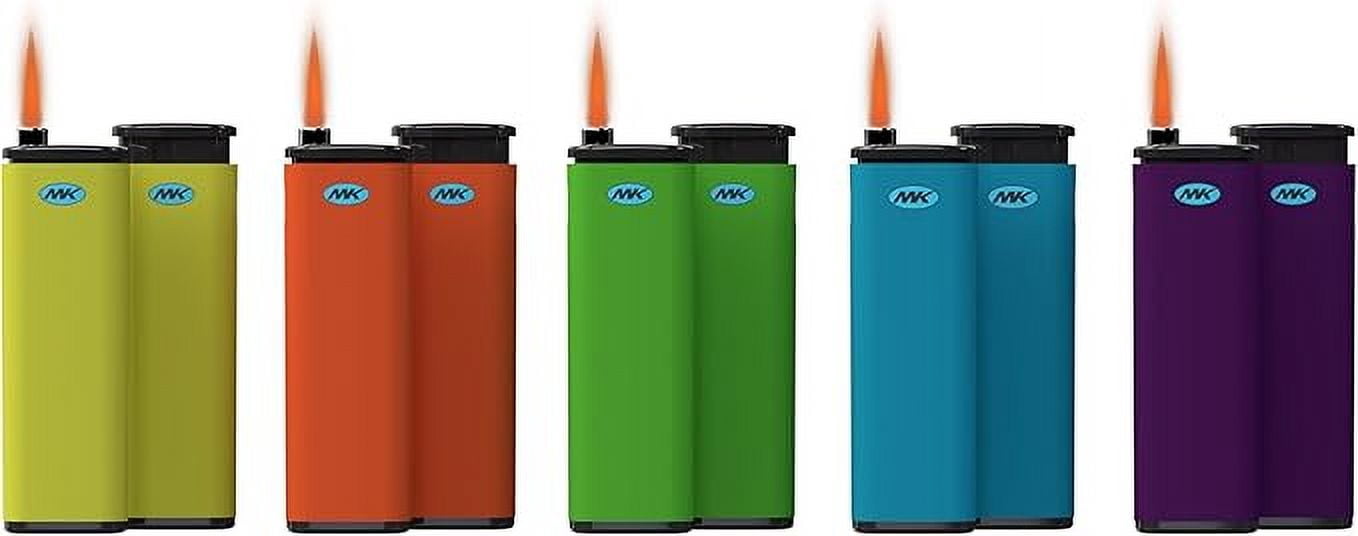 MK replaceable butane fuel lighter, with windproof design, suitable for candles, camping and outdoor use (50 PCS)