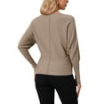 thumbnail image 3 of INSPIRE CHIC Women's Batwing Long Sleeve Oversized Sweaters Off the Shoulder Crewneck Knit Loose Tops S Brown, 3 of 6
