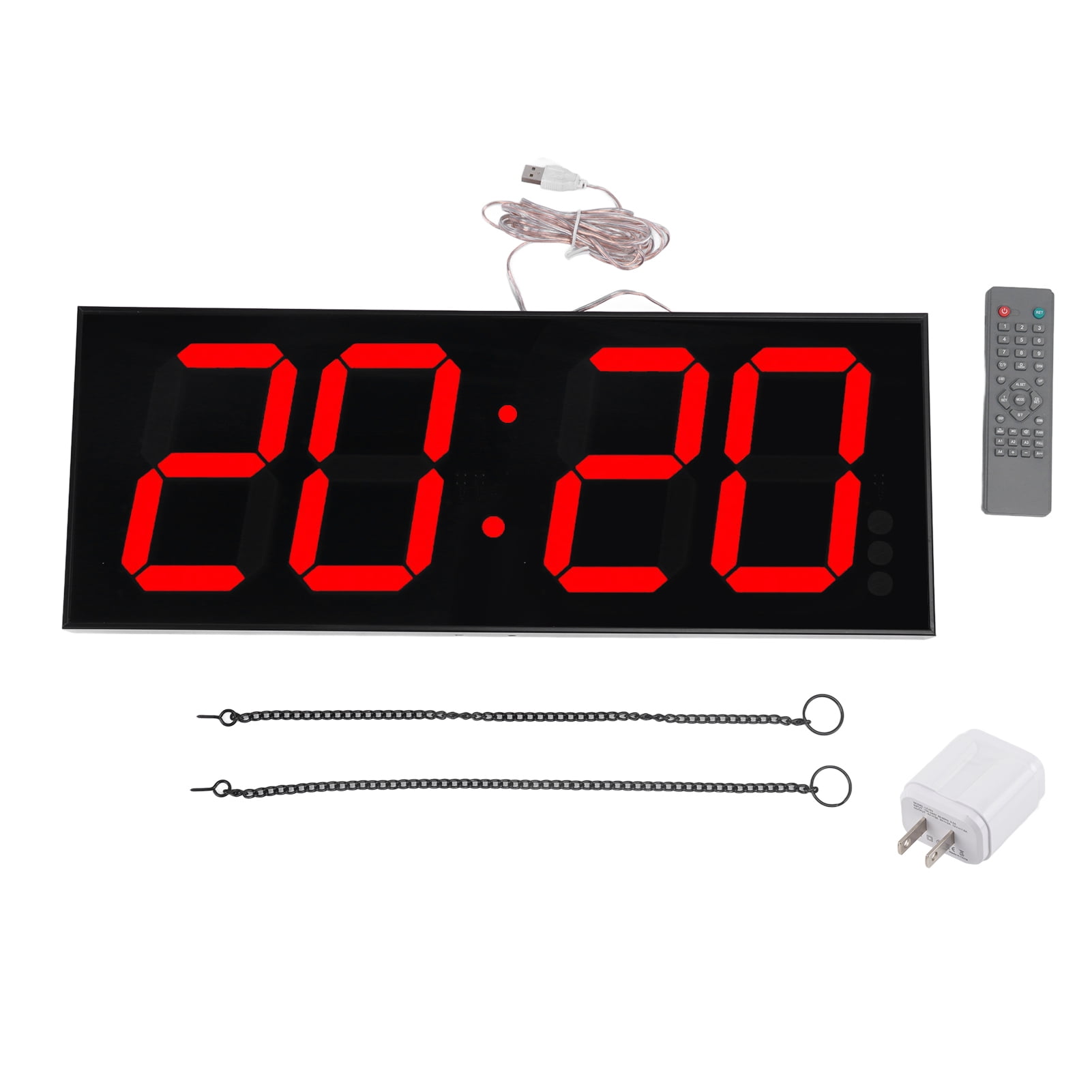 LED Hanging Clock, 50m Visible Distance US Plug 100240V Wall Clocks