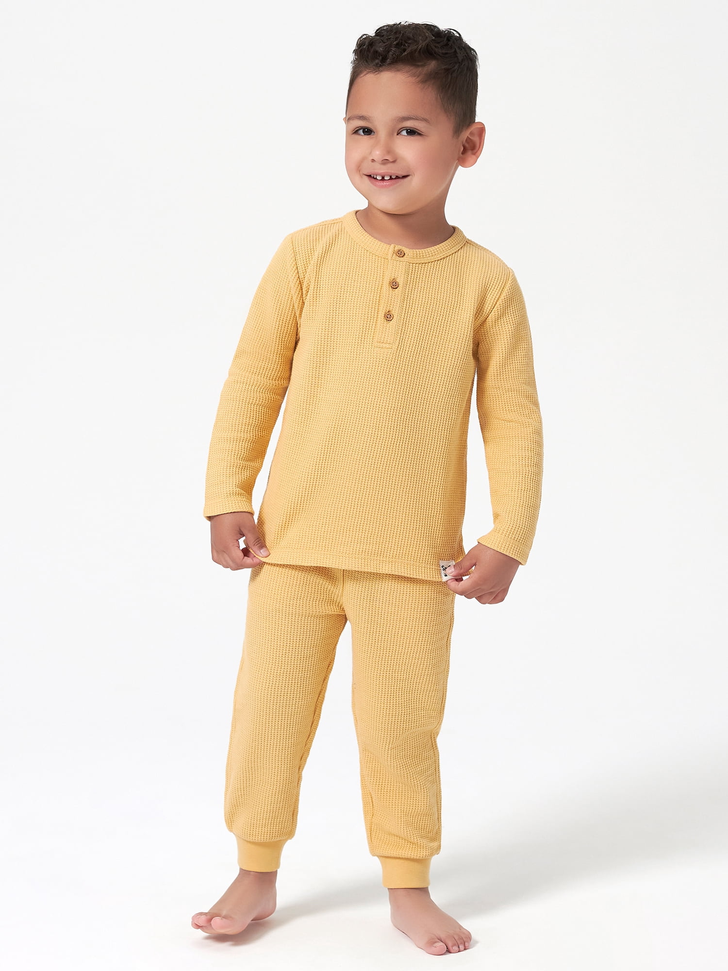 Modern Moments by Gerber Toddler Boy Long-Sleeve Casual Waffle Henley T-Shirts, 2-Pack, 12M-5T