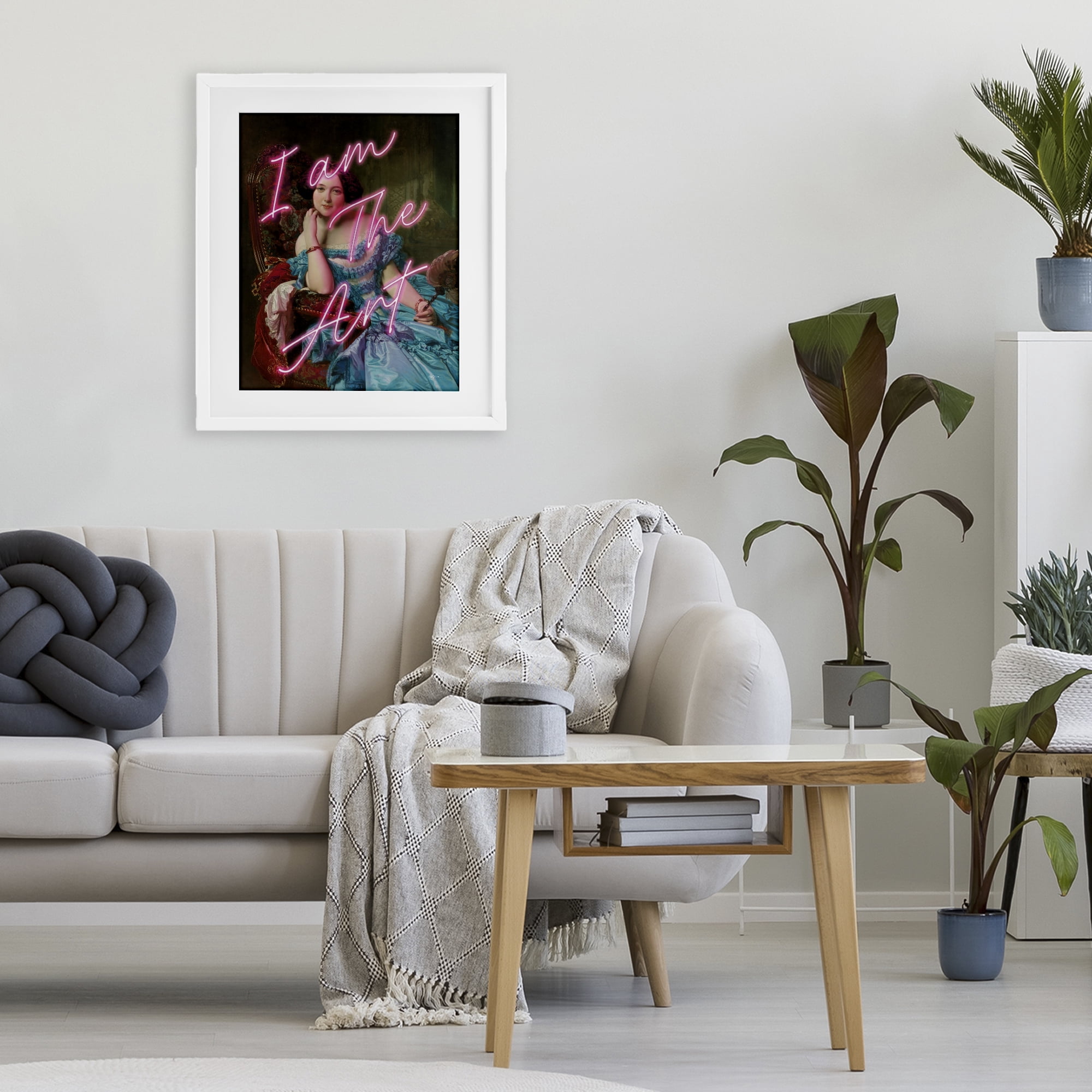 Stupell Industries I Am The Art Portrait White Framed Print Under Glass, design by Mary Urban