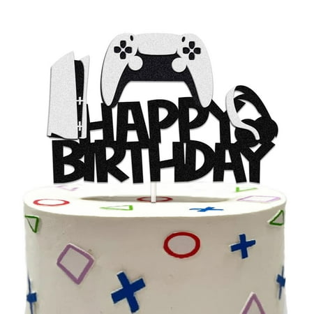 Video Game Cake PresNok Toppers Game Cake Decoration with Glitter Game for Video Game themed Party