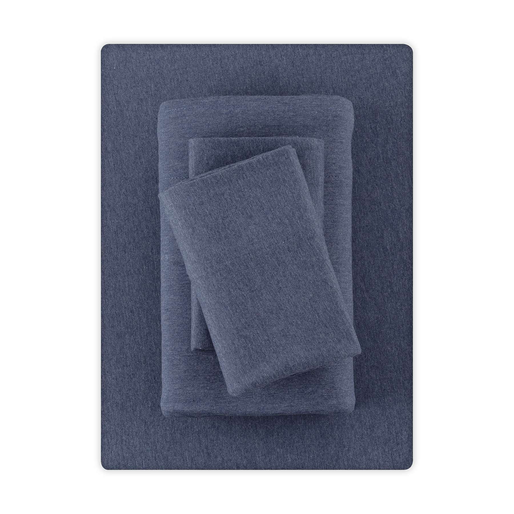 Mainstays Jersey Cotton Poly Sheet Set, Blue Cove, Full, 3 Pieces