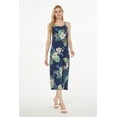 thumbnail image 3 of Women's Hawaiian Luau Floral Print Maxi Sweetheart Dress L Pineapple Garden Navy, 3 of 5