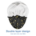 thumbnail image 4 of Shower Caps,Black Star Moon Pattern Waterproof Shower Cap for Women 4 Pieces,Double Reusable Hair Cover for Shower PEVA Elastic Stretch Hem, 4 of 7