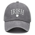 thumbnail image 3 of Men's Washed Cotton Baseball Cap, Vintage Style Irish Print Dad Hat with Adjustable Fit, St. Patrick's Day Theme Casual Cap, Green Embroidery Daily Wear Hat for Holiday Celebration and Everyday Use, 3 of 3