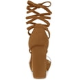 thumbnail image 4 of Women's Clear Platform Lace Up Chunky Heels Sandals Brown US 7.5/UK 5.5/EU 38, 4 of 7
