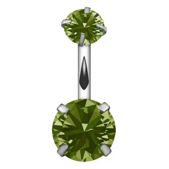 K-KED Belly Button Rings Crystal Body Navel Ring Bar Barbell Piercing Delicate Jewelry Crystal-green