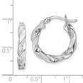 thumbnail image 2 of Beautiful Sterling Silver Rhodium Plated Twisted 3.5x20mm Hoop Earrings, 2 of 2