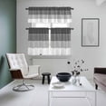 thumbnail image 4 of Black Grey Striped Kitchen Curtains Sets for Windows 36 Inch Length, Farmhouse Modern Rod Pocket Window Treatments Tier Curtains and Valances Set for Bedroom/Bathroom, 4 of 8