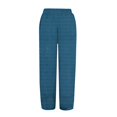 thumbnail image 5 of Women's Casual Pants Striped Linen Pants For Women Summer Casual Wide Leg Pants With Pockets Comfy Cropped Palazzo Pants,Blue Women's Casual Pants L, 5 of 5