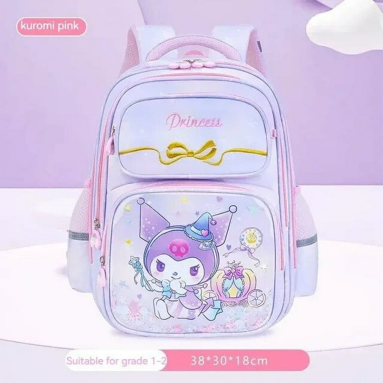 Sanrio Cute Children Backpacks Cartoon Cinnamonroll Kuromi Large Capacity Bags Kawaii 6 9 12 year old Girls Lightweight Backpack Walmart