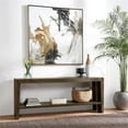 thumbnail image 3 of Pemberly Row Contemporary Wood Console Table in Antique Brown Oak, 3 of 6