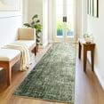 thumbnail image 2 of GlowSol 2'x6' Hallway Runner Rug Indoor Modern Abstract Non Slip Bedroom Runners for Laundry Kitchen, Green Grey, 2 of 8