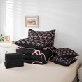 thumbnail image 5 of Feelyou Black Pink Ribbon Bedding Comforter Set 7pcs for Teens, Fashion Stripes Bow King Bedding Sets, Kawaii Bowknot Theme Reversible Bed Sheets, Luxury Bedroom Decor, 5 of 7