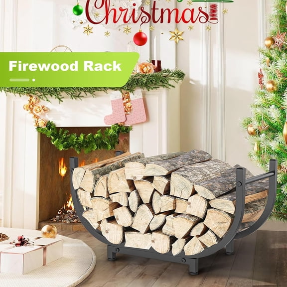 YINYUN 30-inch Outdoor Firewood Rack Indoor Firewood Storage Rust-Proof Stand Fireplace Decorative Storage Rack Sturdy Wood Rack