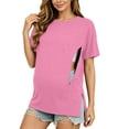 thumbnail image 2 of Gytharion Women's Breastfeeding Pregnancy Blouse Solid Color Zippered Crewneck Short Sleeve Tees Comfortable Maternity Nursing Tops, 2 of 6