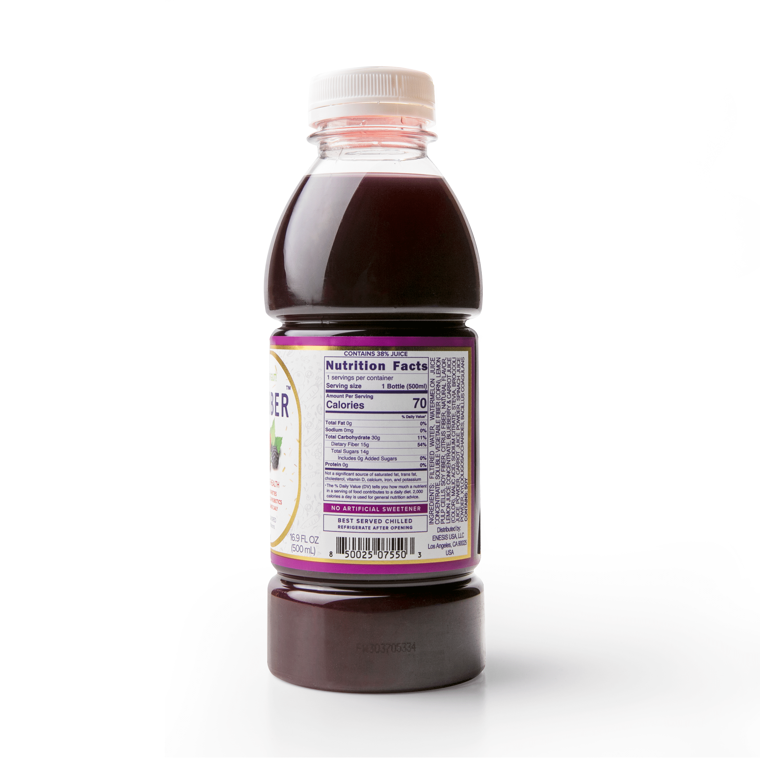Scrubber Fiber-Infused Fruit Juice w/Probiotics + Prebiotics for Daily Digestive Health, Immune Support, Regularity & Weight. 16.9 OZ Natural Beverage, Mixed Berries, 12-Pack