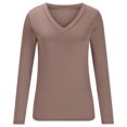 thumbnail image 4 of hotojiny Womens Long Sleeve Shirts Soft Slim Going out Crop Tops Spring Summer Fashion Ruched Basic Tshirt, 4 of 7