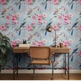 thumbnail image 3 of S4Sassy Removable Nature-Inspired Waterproof Wall Wrap, Textured Finish Wallcover, Bird & Flower Contact Paper For Walls, Cabinets, Dresser, Self Adhesive Vinyl Wallpaper Roll - Blue (25"X60"), 3 of 9