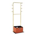 thumbnail image 6 of Heavy Duty Coat Rack with Storage Basket Metal Hanging Clothes Rack with Marble Base Modern Standing Clothing Rack for Entryway Bedroom Living Room Hotel 19.69 x 13.39 x 67.72 Inches (Gold), 6 of 7
