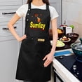 thumbnail image 2 of Sumlizy 2 Pack Adjustable Bib Apron for Cooking - Bold Yellow & Red Graphic Design with Sauce Splashes 2 Pockets, 2 of 5