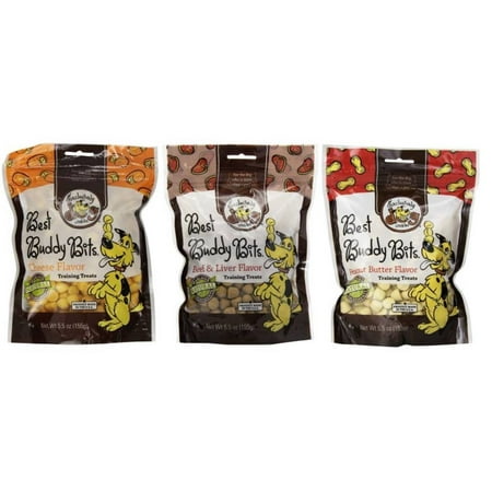 - 3-Flavor Exclusively Dog Variety Bundle Best Buddy Bits All-Natural Training Treats in Cheese, PB, and Beef & Liver