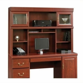 Realspace Landon Desk With Hutch Cherry Walmart Com Walmart Com