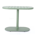 thumbnail image 6 of 3-Piece Outdoor Bistro Set with Oval Table, Green Matte Iron Chairs for Patio and Garden, 6 of 7