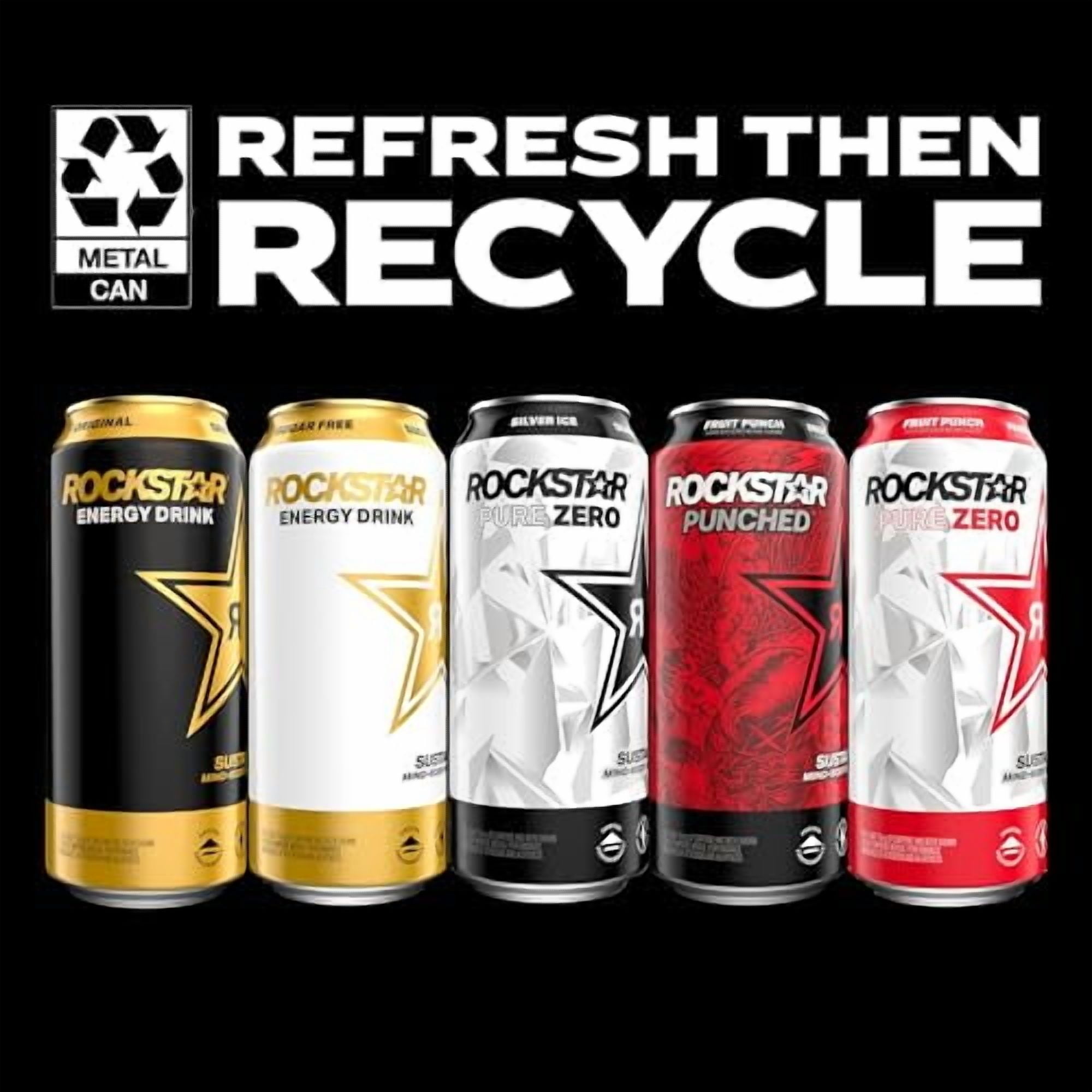 Rockstar Energy Drink with Caffeine Taurine and Electrolytes Recovery Orange 16 Fl Oz Pack of 12