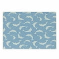 thumbnail image 1 of Sea Animals Cutting Board, Pattern with Dolphins Silhouettes Simple Fun Art Blue White Ocean Fauna, Decorative Tempered Glass Cutting and Serving Board, Small Size, Pale Blue White, by Ambesonne, 1 of 1