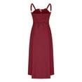 thumbnail image 7 of Womens Bustier Corset Dress Summer Casual with Slit Spaghetti Strap Formal Midi Flowy Dresses, 7 of 7