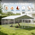 thumbnail image 2 of Ironovahome 15.3'x15.3' Extra Large Outdoor Dog Kennel, Heavy Duty Dog Kennel with Water & UV-Resistant Proof, Galvanized Steel Metal Dog Enclosure with Dual Safety Lock, 2 of 11