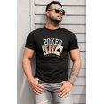 thumbnail image 3 of POGLIP T-Shirt Homme Noir à Manches Courtes avec Impression Graphique de Lettres POKER, 3 of 6