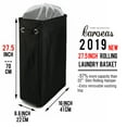 thumbnail image 2 of Laundry Hamper, Caroeas Rolling Laundry Basket Collapsible Tall Slim Laundry Hamper with Washable & Breathable Mesh Liner Waterproof & Dustproof Laundry Cart on Wheels (Black), 2 of 8