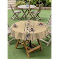 thumbnail image 4 of Outdoor Tablecloth with Umbrella Hole for Patio/Picnic/Party/Camping, Khaki Flower Branch Waterproof Table Cloth Round Cover Washable, Spring Summer Farmhouse Botanical (Dia 60"), 4 of 8