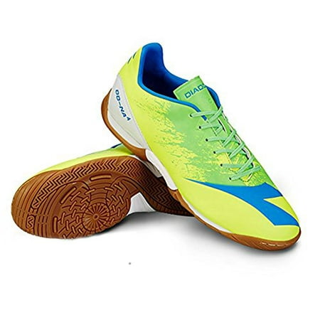 Diadora Mens DD-NA 4 R ID Indoor Sneakers, Yellow Suprellsoft, Rubber, 9.5 (Best Indoor Soccer Shoes For Men)