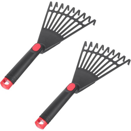 LANFENG Garden Rakes Lawn Leaf Rakes Gardening Grass Dead Leaves Cleanup 2pcs