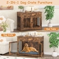 thumbnail image 3 of Waleaf 44 inch Dog Crate Furniture with 2 Storage Drawers,Wooden Dog Kennel for Inside,End Tables with Dog Crate for Large Medium Dogs, Brown, 3 of 7