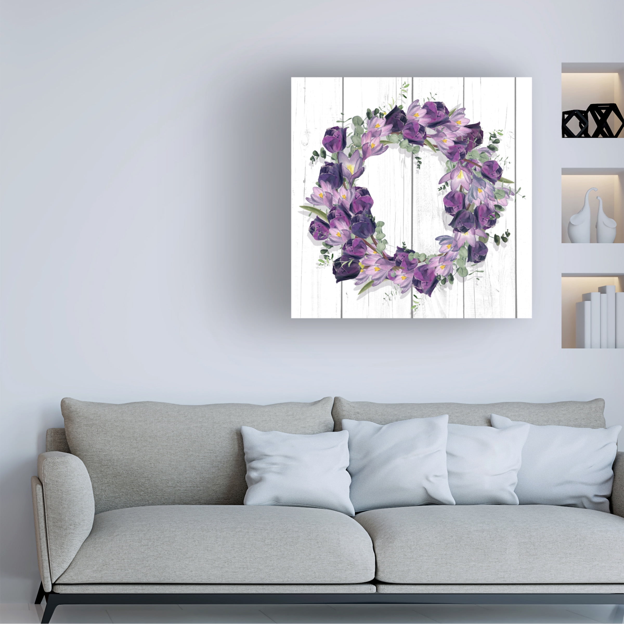 Jennifer Paxton Parker 'Purple Tulip Wreath I' Canvas Art