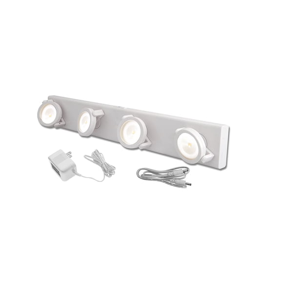 Rite Lite Under Cabinet LED Light – Track Style Under Cabinet Light – Battery Operated or Use Direct AC Power Cable – White LPL704W-AC