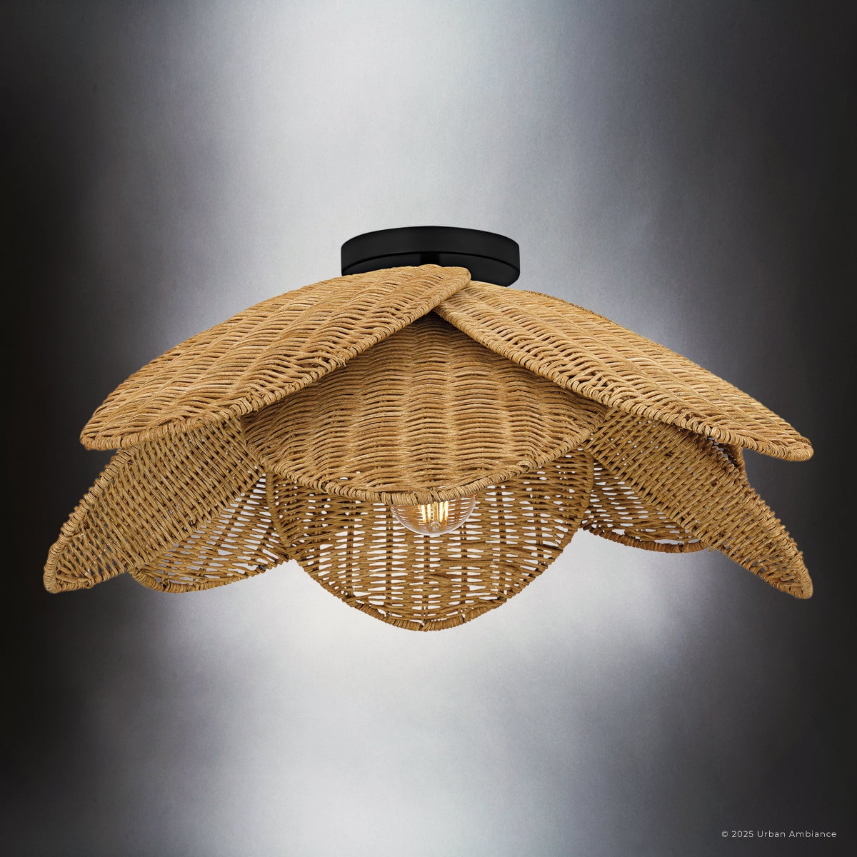 Luxury Coastal Ceiling Light, Matte Black, UQL6570