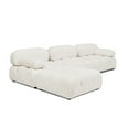 thumbnail image 3 of Marcel 109.5" Bubble Modular Modern 4-Piece Reversible Sectional Sofa, Ivory White Boucle, 3 of 7