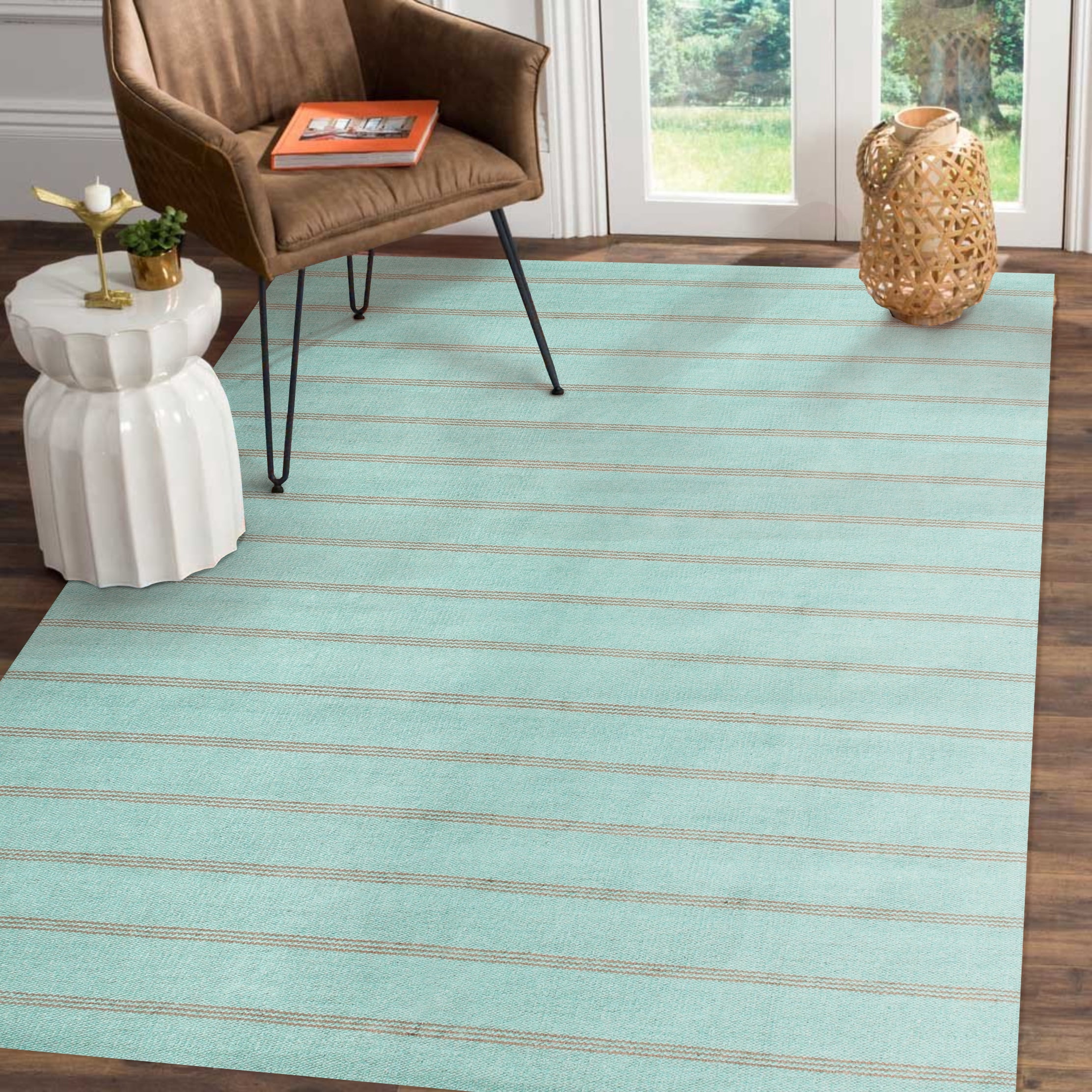 Ox Bay Striped Hand-Made Area Rug, 12' x 9'