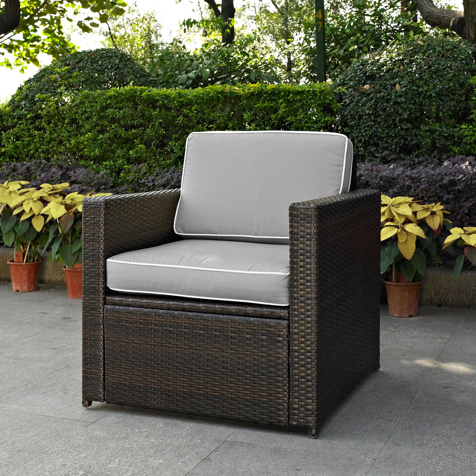 Crosley Furniture KO70088BR-GY Palm Harbor Resin Wicker Outdoor Arm Chair (Brown/Grey) - image 2 of 2