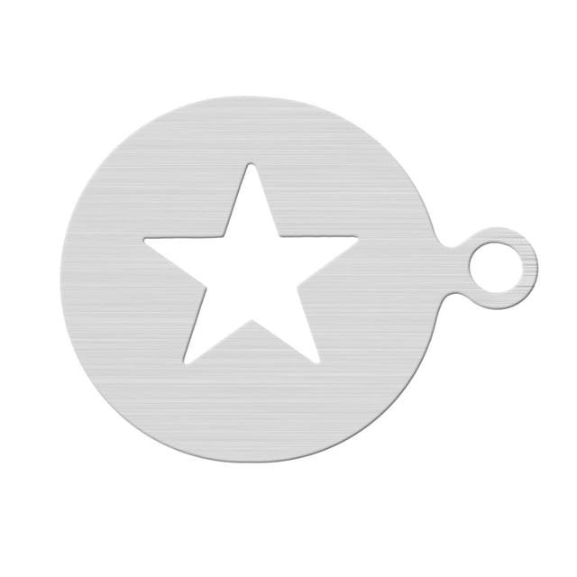 Plantillas de acero inoxidable para decorar café. Plantillas de barista para todo tipo de mousse, pasteles, cumpleaños, café (estampado de estrellas).