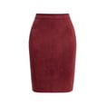 thumbnail image 4 of Gfyviroh Pencil Skirt for Women Comfy Faux Suede Slim Bodycon Skirts High Waist Stretch Office Casual Skirt, 4 of 7